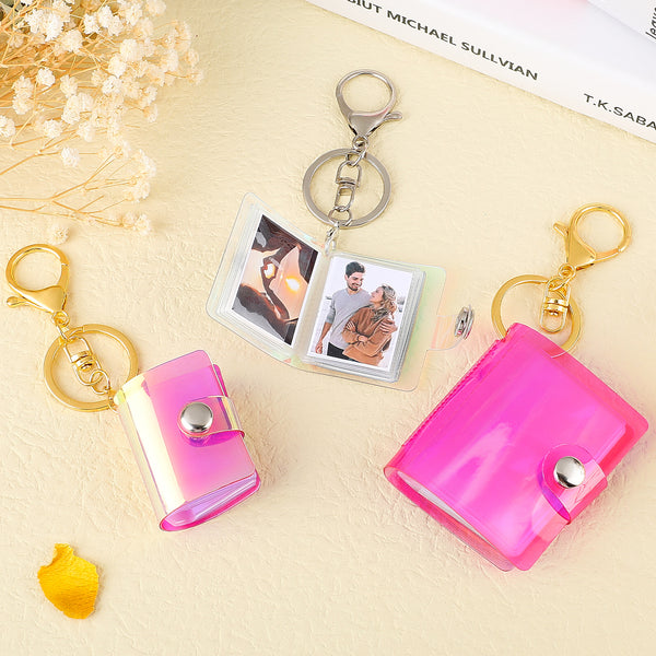 Personalized Mini Photo Album Keychain, Gift for Couples