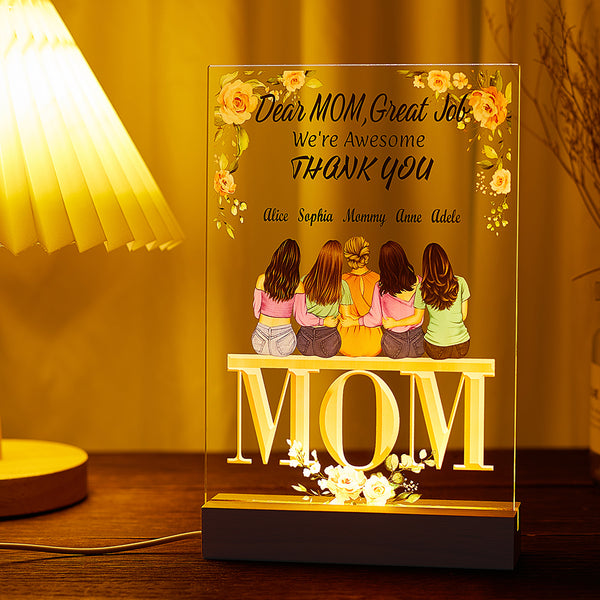 Personalized 3D LED Light Wooden Base - Mother's Day, Loving Gift For Mom, Mother, Mommy, Mum