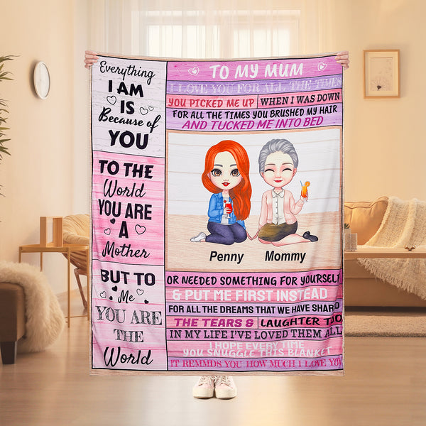 Personalized  Blanket for mother's day gift To my mom,mum
