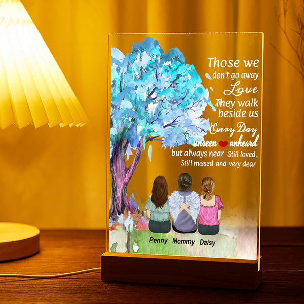 Personalized 3D LED Light Wooden Base - Memorial Gifts for  Family with lost ones