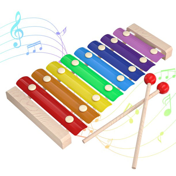 ChicNote Xylophone For Kids and Toddlers, Baby Boys and Girls Wooden Xylophone Musical Instrument for Birthday, w/ Child Safe Mallets, Music Cards