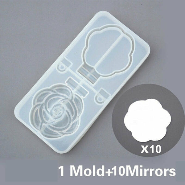 BeBeJoJo Folding Mirrors Resin Casting Shell Round Makeup Mirror Silicone DIY Moulds